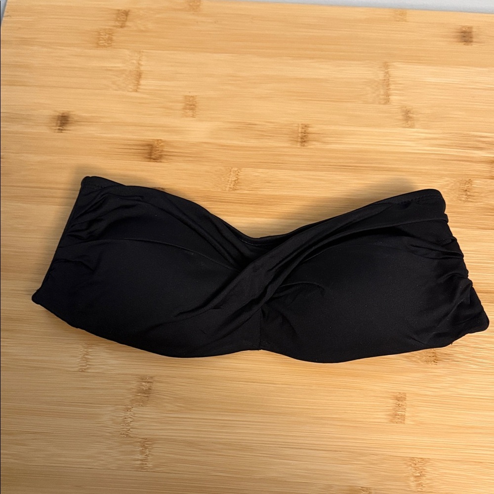 Mossino Size Small Women's Teen Girl Black Strapless Bikini Swim Top